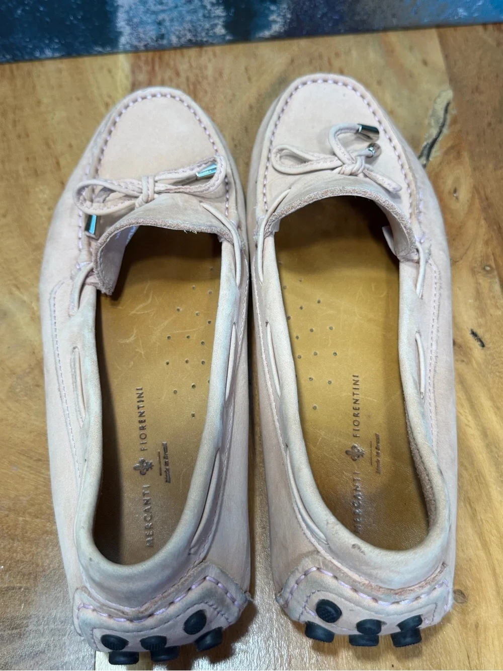 Mercanti Fiorentini Classic Driving Loafers Pink Suede Size 7.5